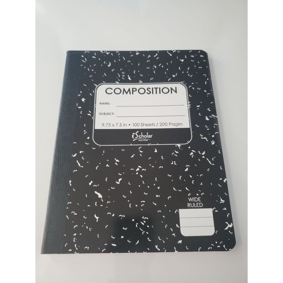 New 5 Pack of Wide Rule IScholar Composition Black and White Notebook - Picture 1 of 4